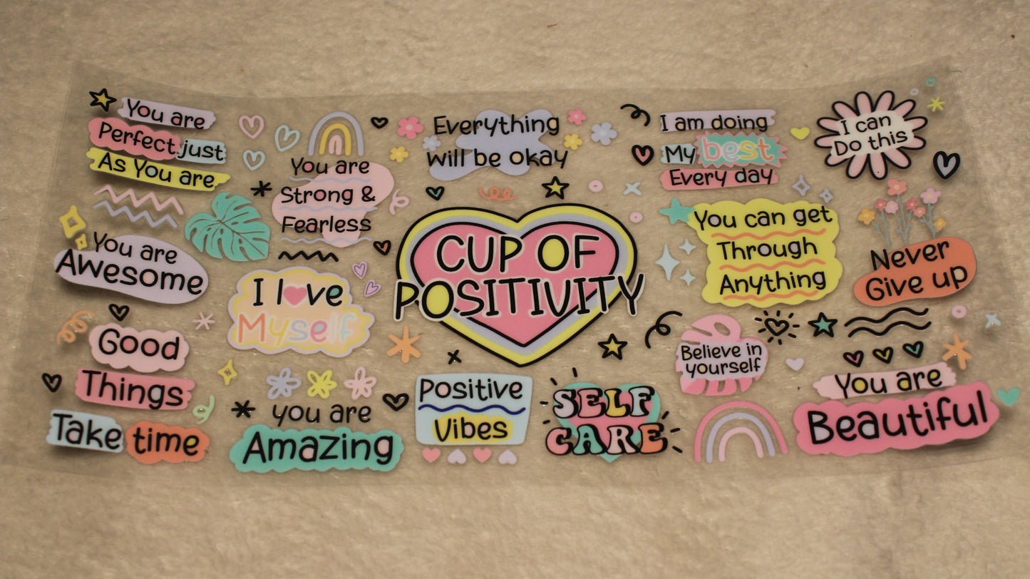CUP OF POSITIVITY UV CUP WRAP STICKER
