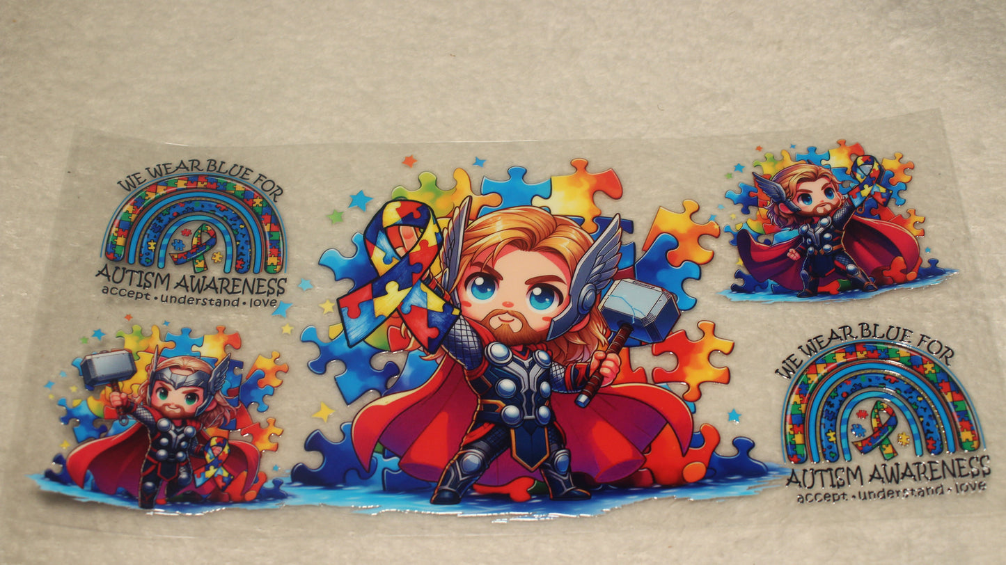 AUTISM THOR FAN 16-24OZ UV STICKER WRAP