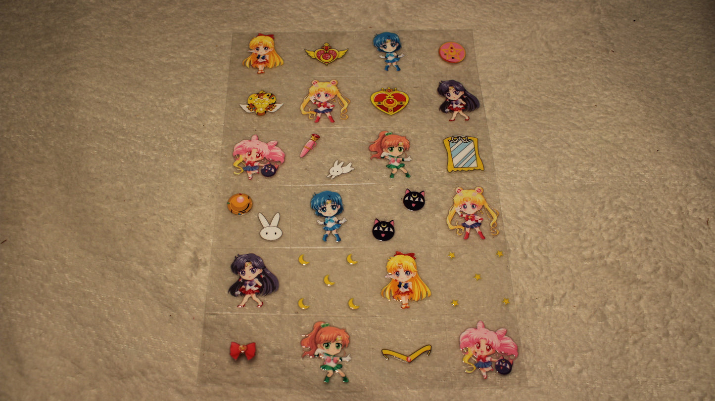 CHIBI SAILOR GIRL FAN UV CUP WRAP STICKER