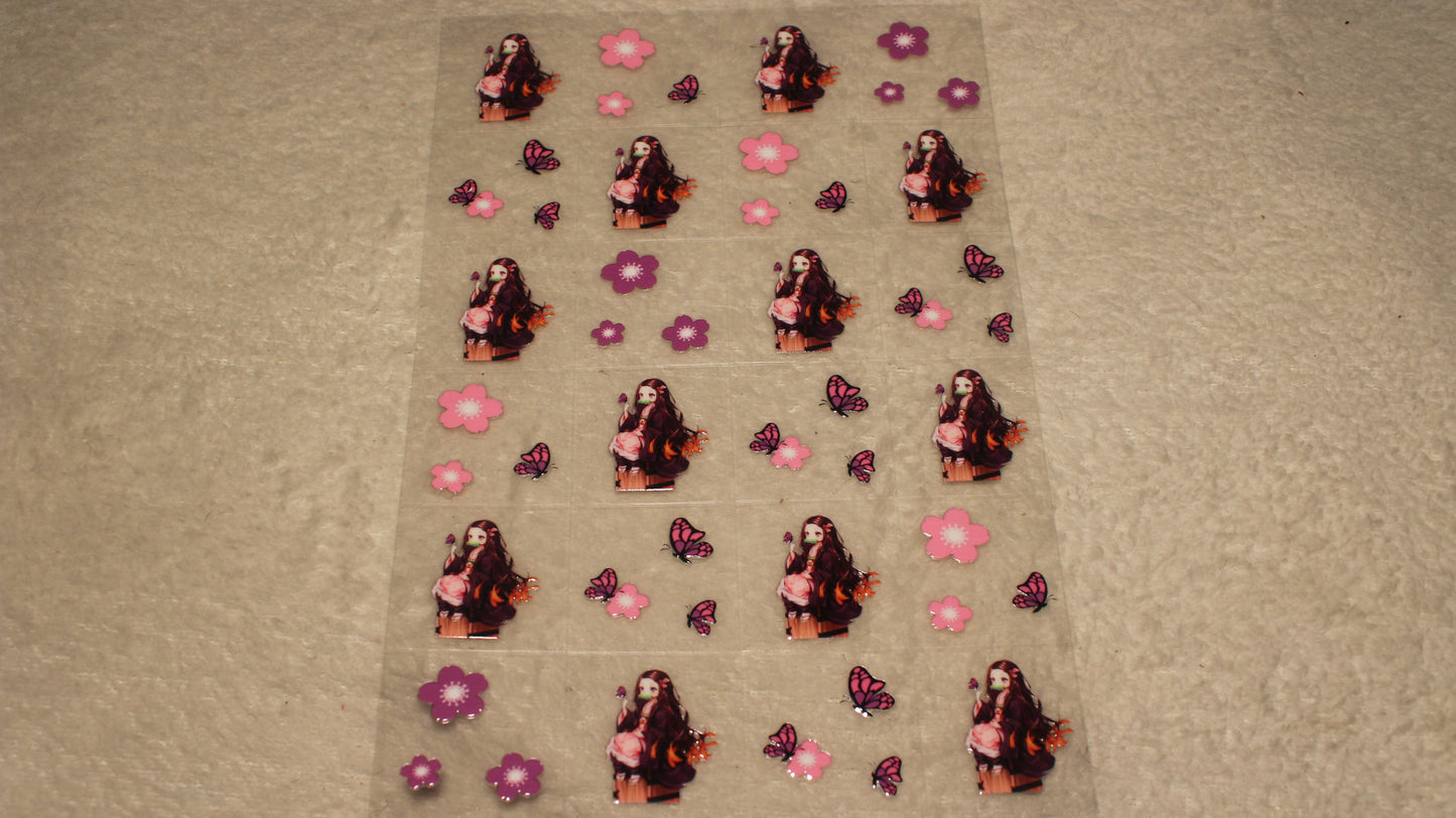 DEMON GIRL ANIME FAN UV CUP STICKER SHEET