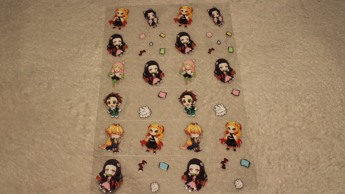 DEMON FAN ANIME UV STICKER SHEET