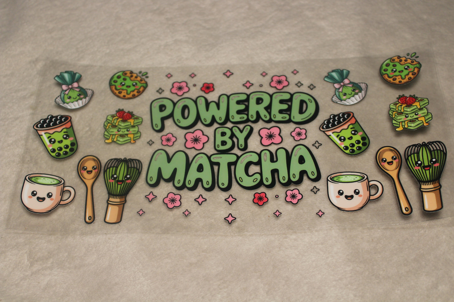 POWERED BY MATCHA UV CUP WRAP STICKER