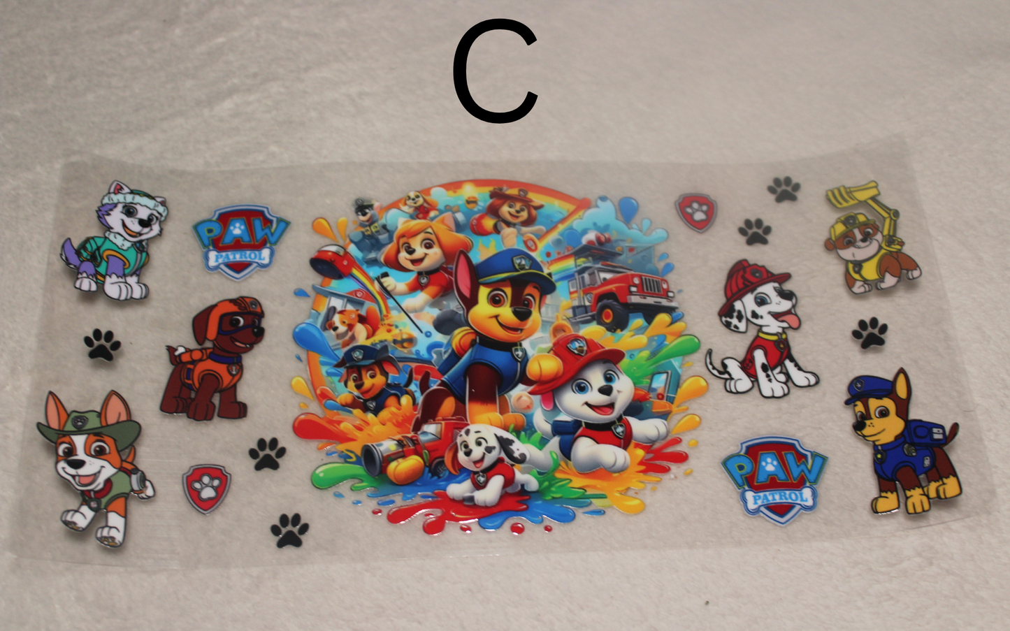 Paw Patrol UV DTF Wrap | 16-32oz | Waterproof