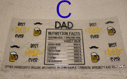Dad UV DTF | 16-32oz | Waterproof