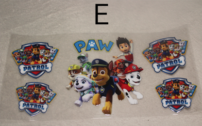 Paw Patrol UV DTF Wrap | 16-32oz | Waterproof