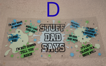 Dad UV DTF | 16-32oz | Waterproof