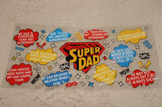 SUPER DAD Cup Wrap Sticker