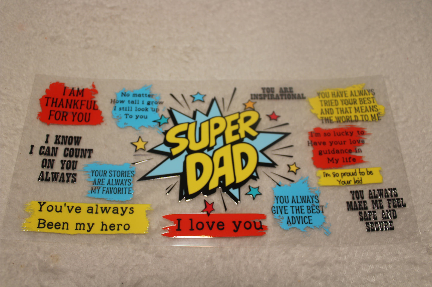 SUPER DAD UV Cup Wrap Sticker