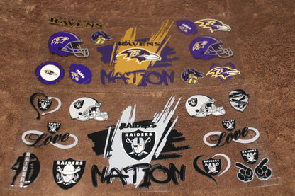 Football Nation UV DTF Wrap | 16-32oz | Waterproof