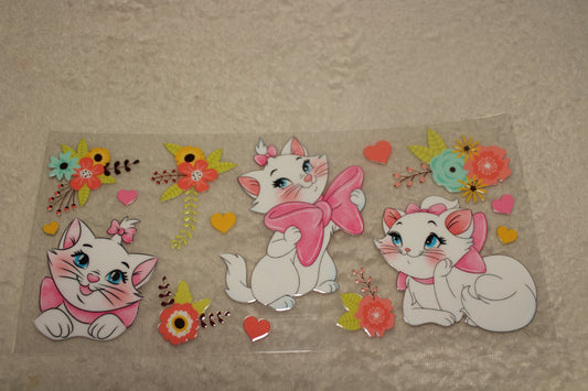 CUTE CAT FAN UV CUP WRAP STICKER