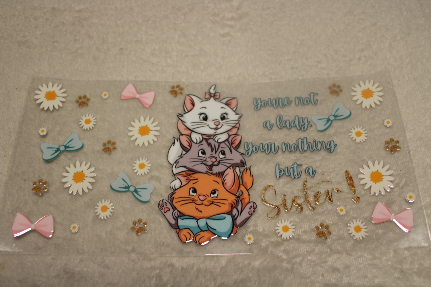 CUTE CAT FAN UV CUP WRAP STICKER
