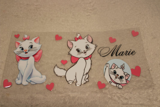 CUTE CAT FAN UV CUP WRAP STICKER