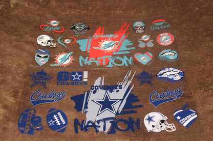 Football Nation UV DTF Wrap | 16-32oz | Waterproof