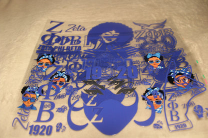 Blue Sorority UV DTF Wrap | 16-32oz | Waterproof
