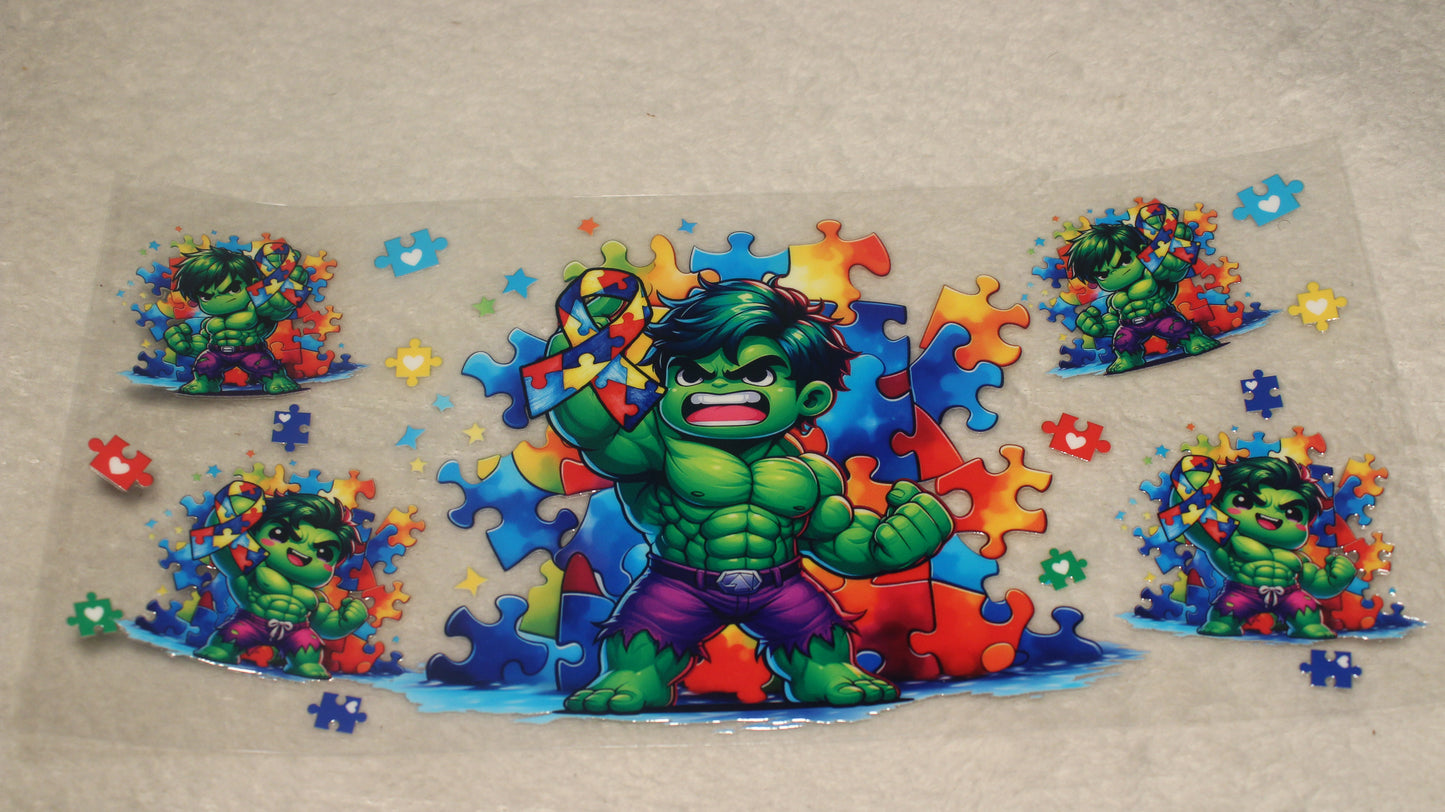 AUTISM HULK FAN 16-24OZ UV STICKER WRAP