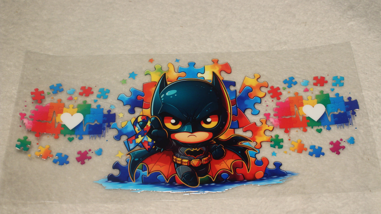 AUTISM BATMAN FAN 16OZ UV STICKER WRAP