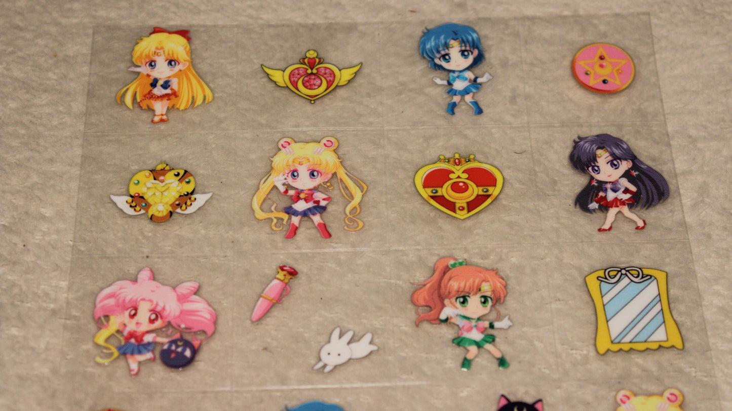 CHIBI SAILOR GIRL FAN UV CUP WRAP STICKER