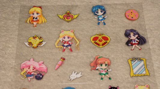 CHIBI SAILOR GIRL FAN UV STICKER SHEET
