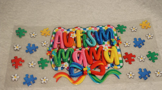 AUTISM MAMA 16-24OZ UV STICKER WRAP
