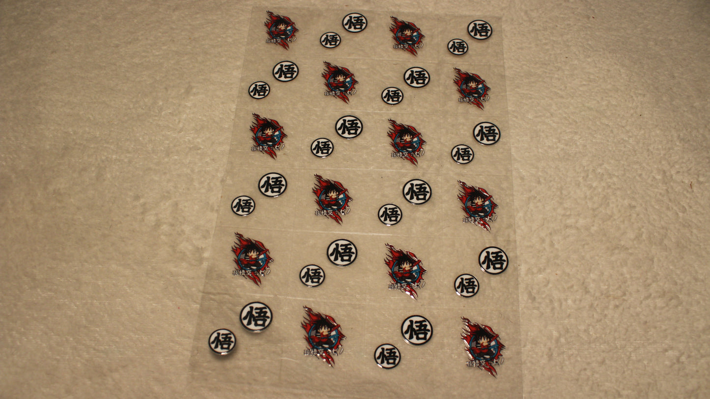 DRAGON ANIME FAN UV STICKER SHEET