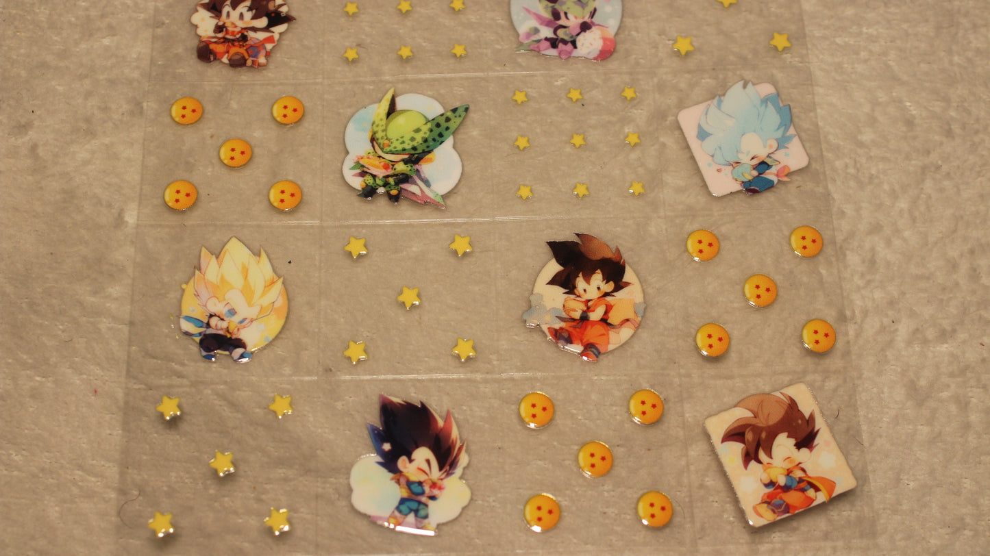 CHIBI DRAGON ANIME FAN UV STICKER SHEET