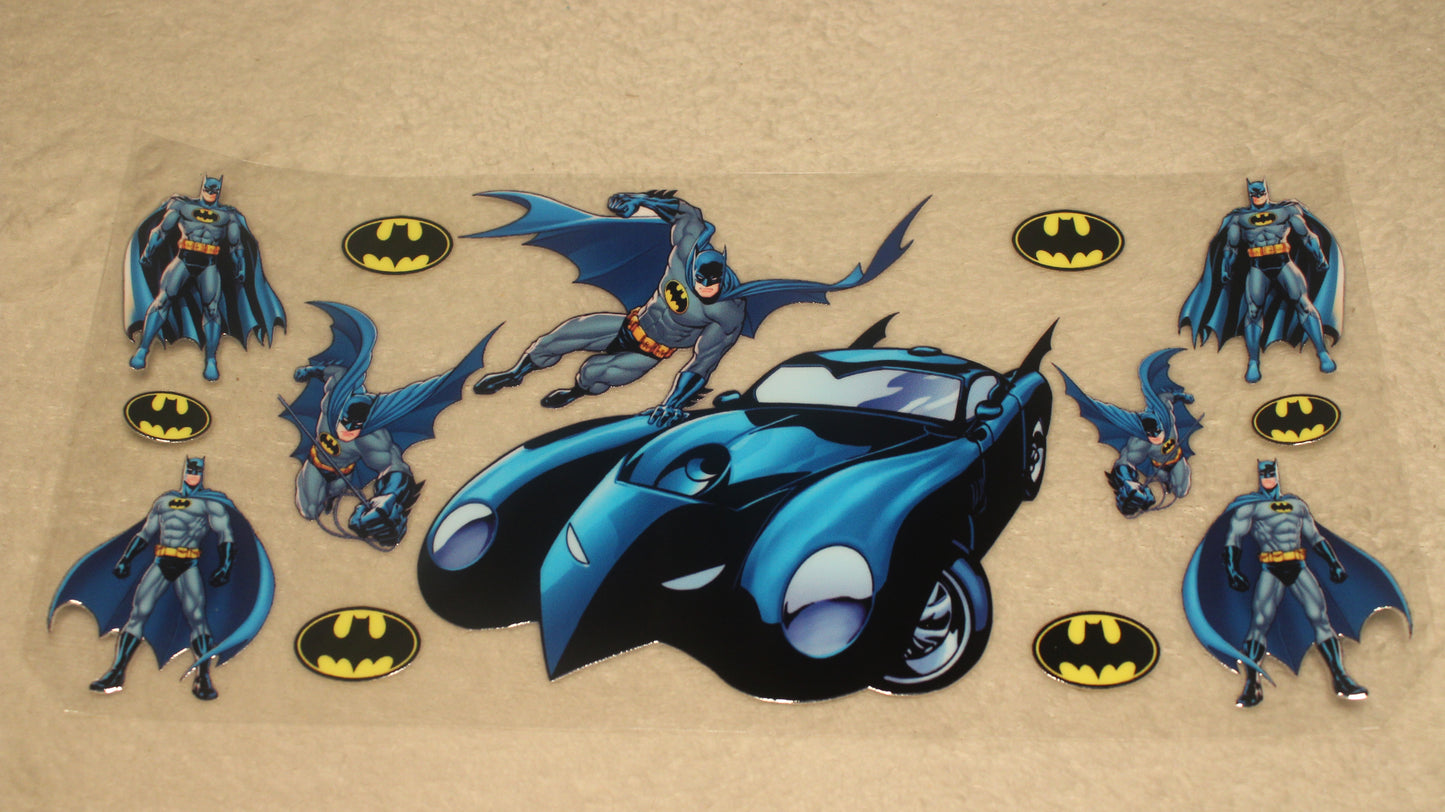 DC COMIC FAN BATMOBILE/BATMAN 16-32OZ UV STICKER WRAP