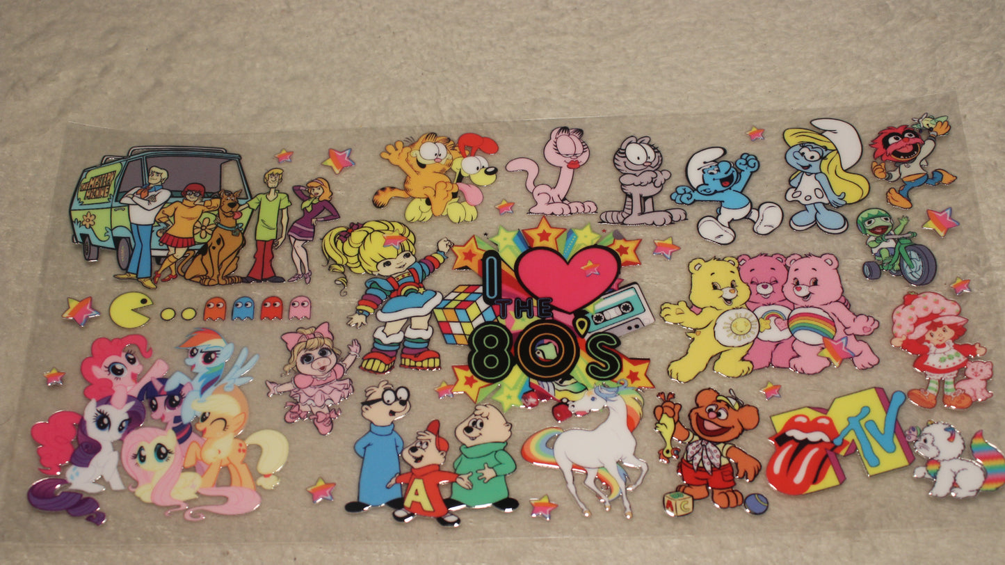 I LOVE THE 80S 16OZ UV STICKER WRAP