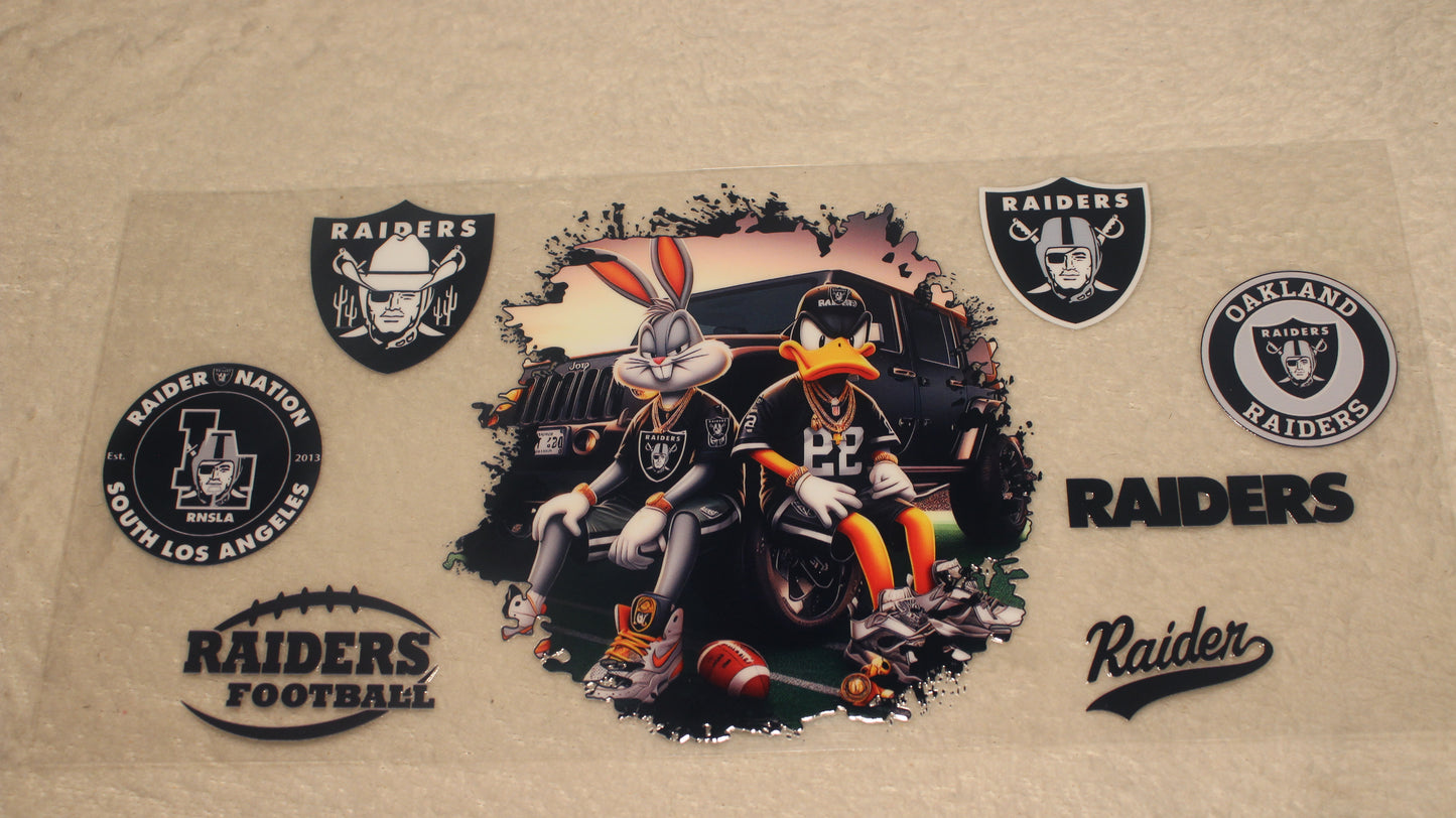 FOOTBALL FAN LAS VEGAS RAIDERS 16-32OZ UV STICKER WRAP