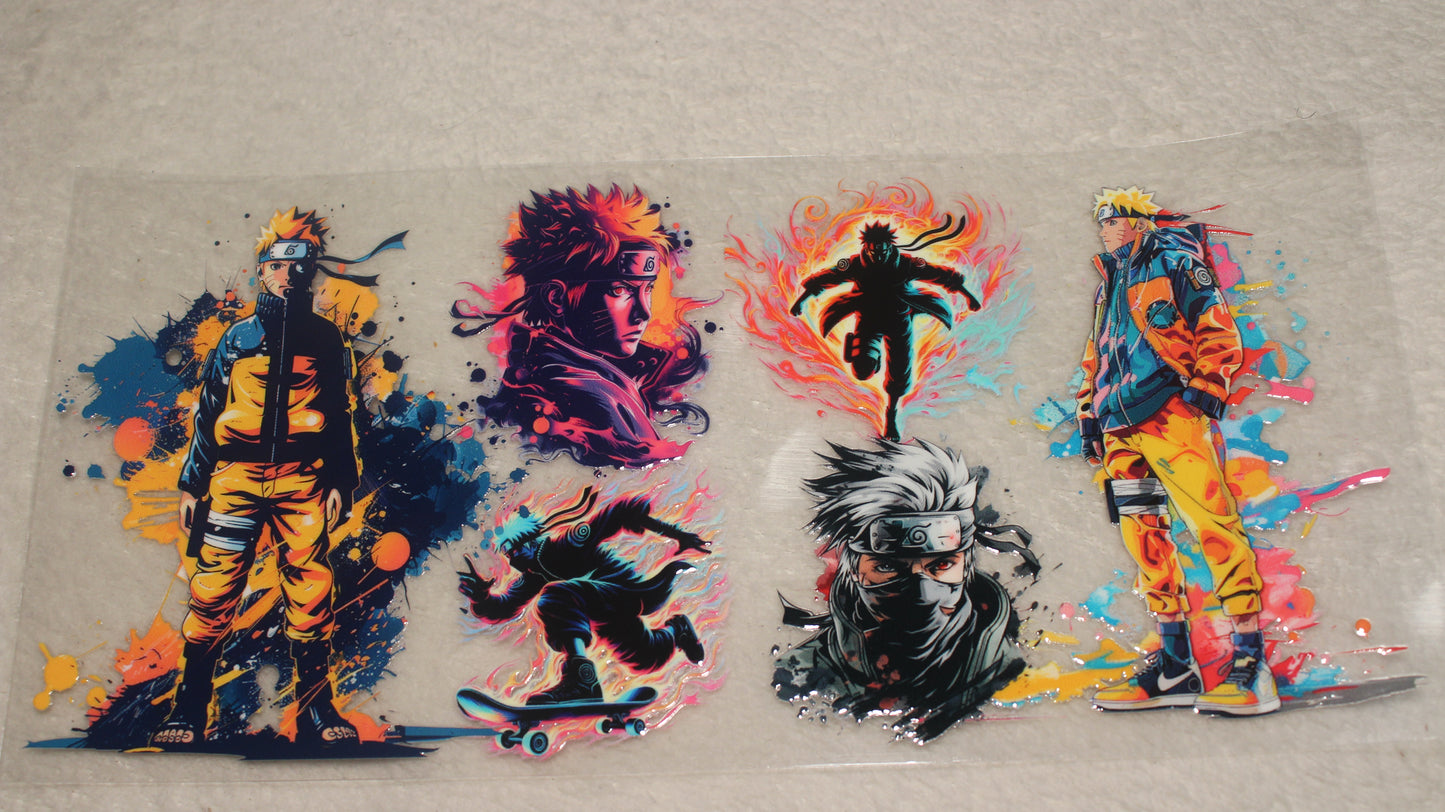 ANIME NINJA FAN 16-24OZ UV STICKER WRAP