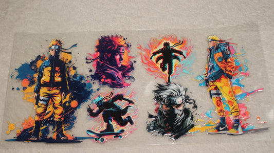 ANIME NINJA FAN 16-24OZ UV STICKER WRAP