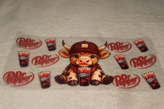 HIGHLAND COW DR UV CUP WRAP STICKER