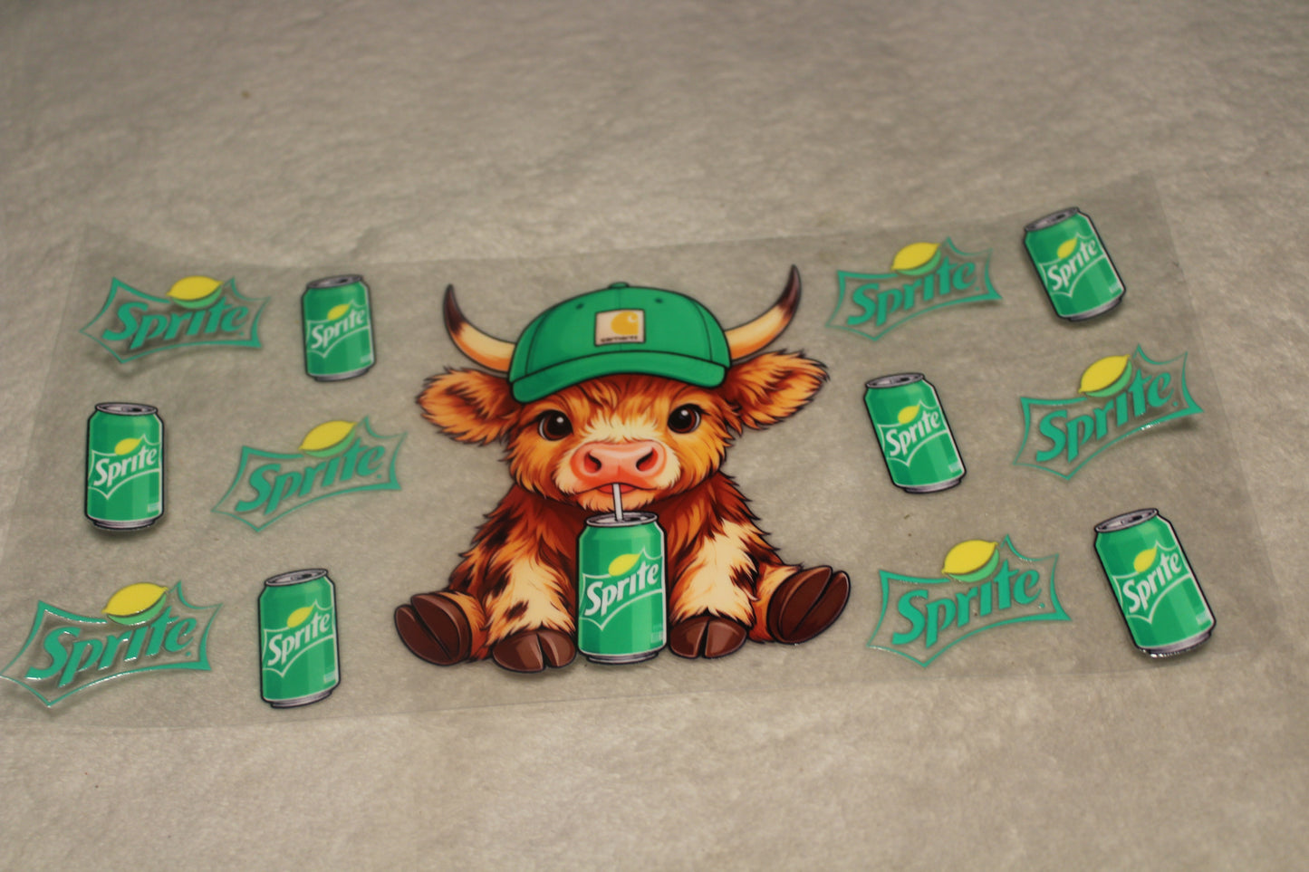 HIGHLAND COW SPITE UV CUP WRAP STICKER