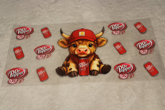 HIGLAND COW DR UV CUP WRAP STICKER