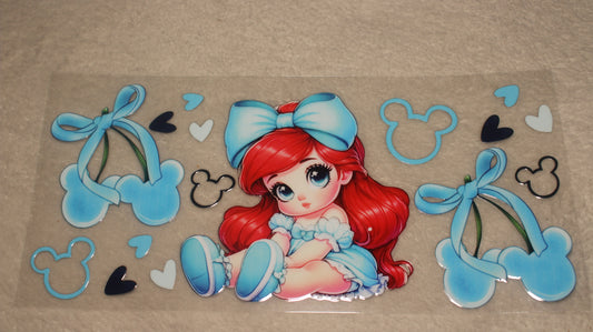 LITTLE MERMAID FAN 16-24OZ UV STICKER WRAP