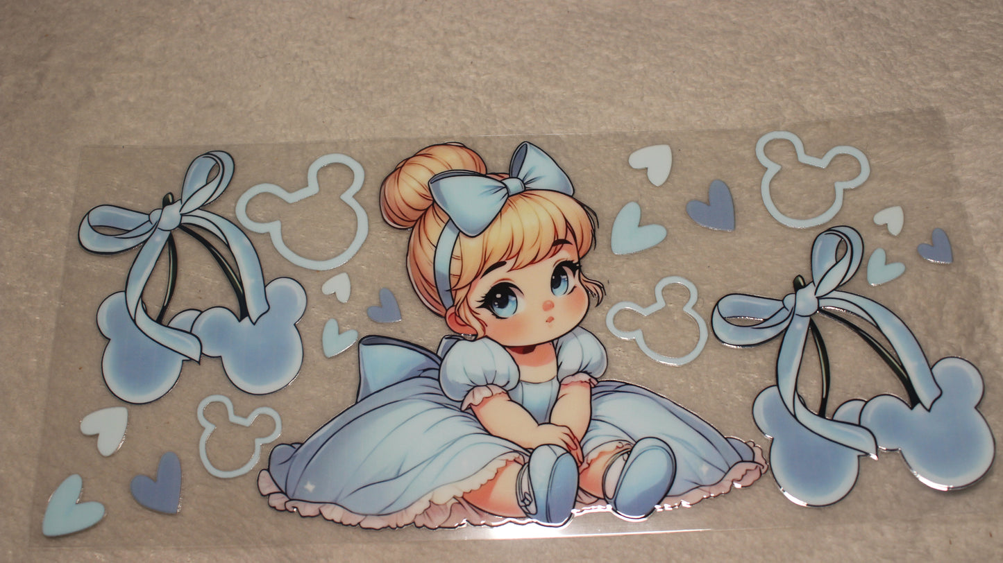 CINDERELLA FAN 16-24OZ UV STICKER WRAP