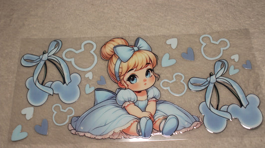 CINDERELLA FAN 16-24OZ UV STICKER WRAP