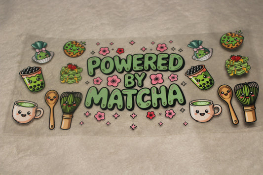 POWERED BY MATCHA UV CUP WRAP STICKER