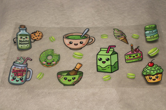 CUTE MATCHA UV CUP WRAP STICKER