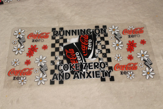 RUNNING ON COKE AND ANXIETY UV CUP WRAP STICKER