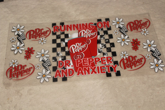RUNNING ON DR AND ANXIETY UV CUP WRAP STICKER