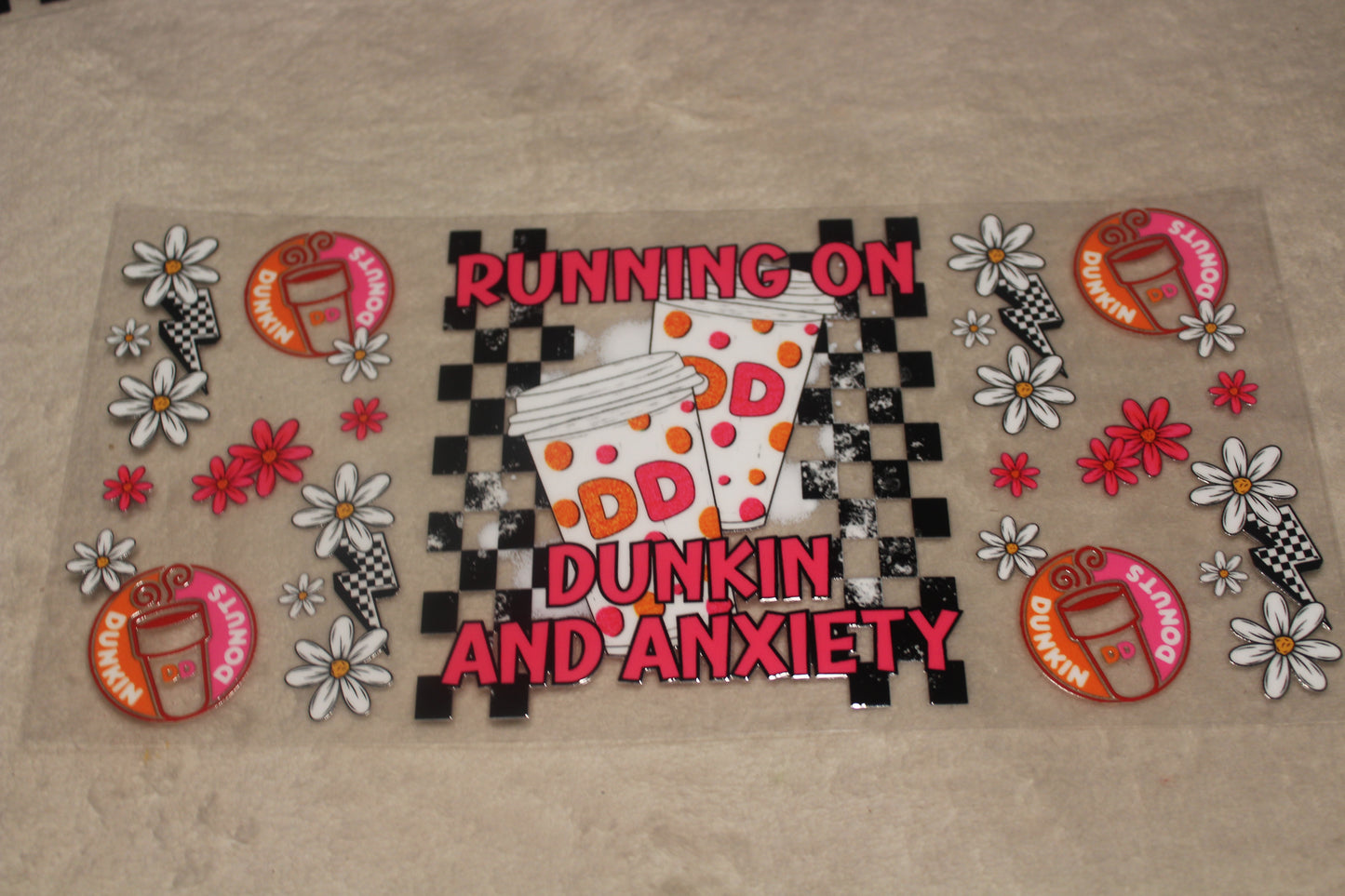 RUNNING ON DONUTS UV CUP WRAP STICKER