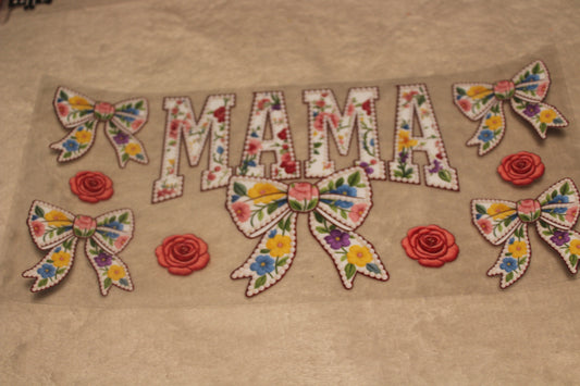 BOW AND ROSES MAMA UV CUP WRAP STICKER