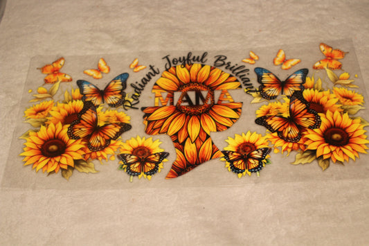 SUNFLOWER MAMA UV CUP WRAP STICKER